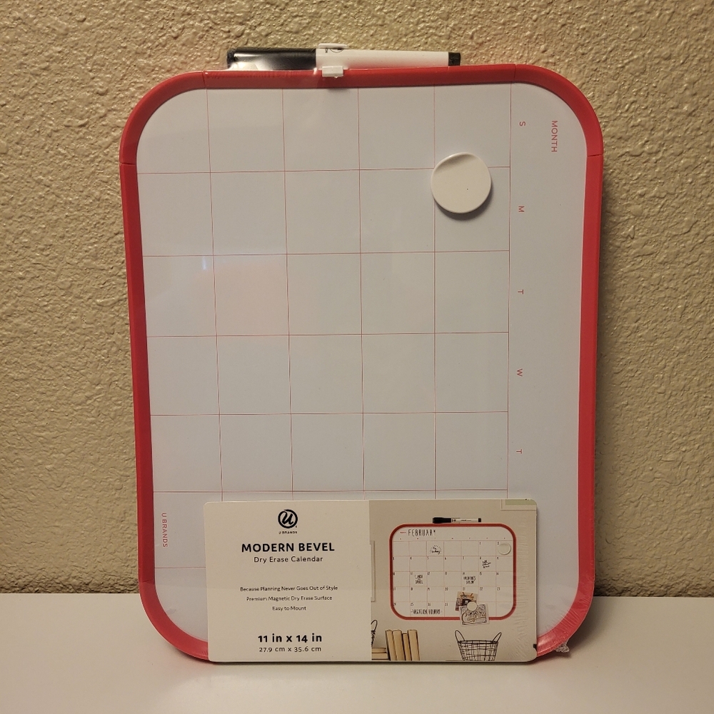 NWT U Brands Modern Bevel Dry Erase Calendar
